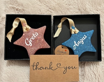 Memorial Christmas stars made with ash or hair , to honour your lost loved one or pet lovingly handmade, can be personalised, an ideal gift