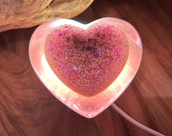 Memorial pebble heart , a heart within a heart paperweight using loved ones ashes or hair / fur, dog cat handmade and personalised