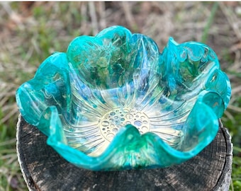 Beautiful large 26cm ocean design resin bowl hand made to order , ideal gift family, mother sister