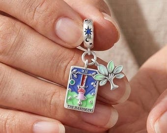 Tarot Card Charm for Bracelet Hanged Man Tree of Life Gift for Her