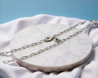 Silver Pandora Chain Necklace, Modern Link Chain, Simple Everyday Jewellery