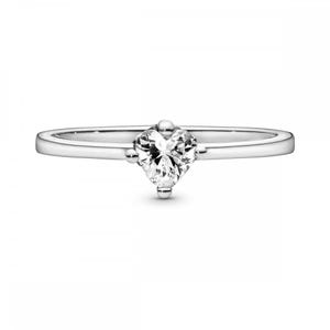 Pandora Clear Heart Solitaire Rin: Enhance Your Look Women's Jewelry Highlighting Freehand Heart Outlines Stackable Ring Effortless Sparkle