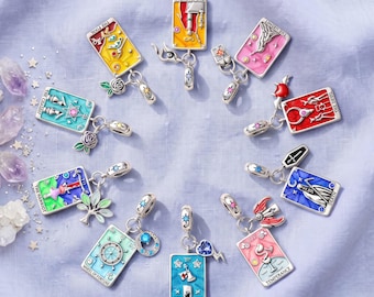 Tarot Card Charm for Snake Chain Bracelet, 10 Major Arcana Cards