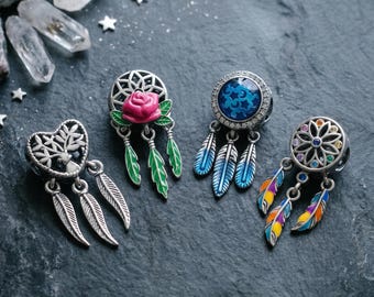 Dreamcatcher Charm – 925 Silver Enamel Feathers, Choose Your Design