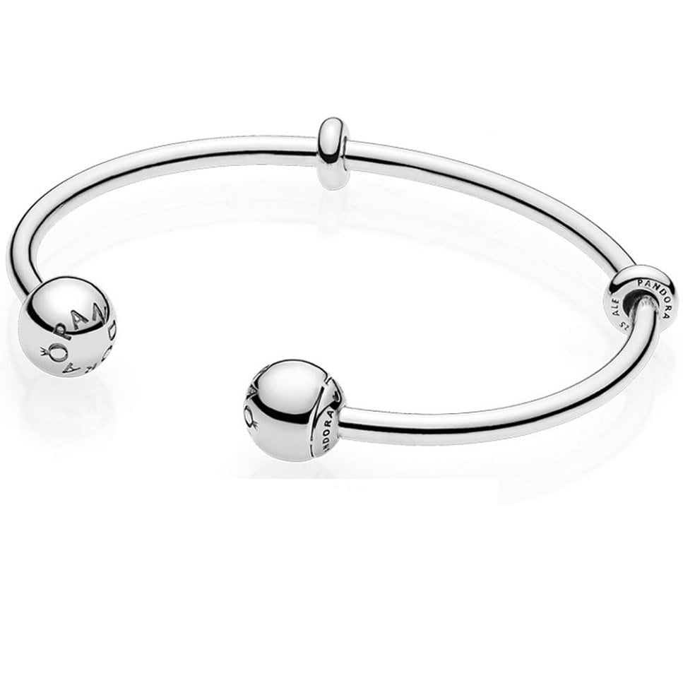 Pandora silver open bangle deals