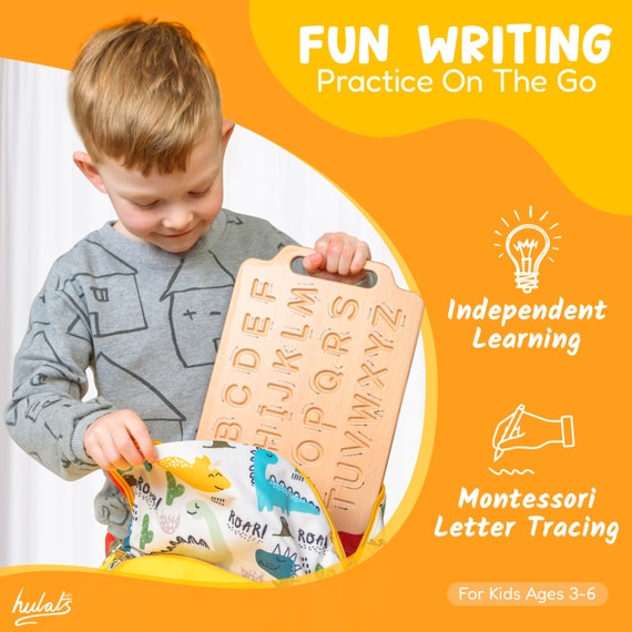 Double-sided Wooden Alphabet Tracing Board, Learn To Write For Toddlers