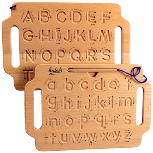 Double-Sided Wooden Alphabet Tracing Board, Learn to Write for Toddlers