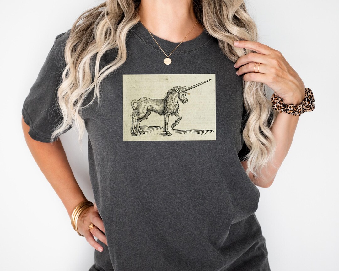 Mystic Outlands Unicorn Tee, Medieval Woodcut Shirt - Etsy