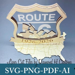 Route 66 Centennial Laser Cut File Route 66 Centennial SVG Route 66 Shaker Ornament Laser Cut File Route 66 Laser Cut Route 66 Shaker  SVG