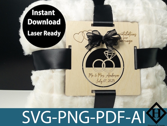 Wedding Blanket Tag Pop out Ornament Wedding Keepsake for Bride to Be Wedding Favor Bridal Gift Party Present Wedding Gift Custom Laser Cut