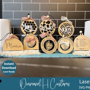Mother Car Charm Bundle Laser Cut File Mom Car Charm SVG Gift For Mom Car Accessories SVG Mothers Day Car Charm DIY Wood Car Charm File