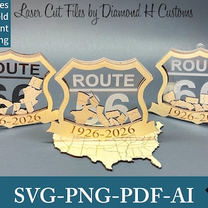 Route 66 Centennial Laser Cut File Route 66 Centennial SVG Route 66 Shaker Ornament Laser Cut File Route 66 Laser Cut Route 66 Shaker  SVG