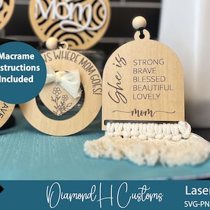 Mothers Day Laser Cut Car Charm Bundle SVG