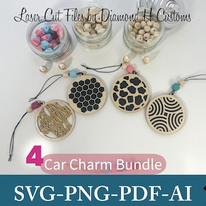 Bundle Car Freshener Design SVG Car Charm Laser Cut File Car Freshener PNG Car Charm SVG Charms for Car Cut File Car Charm Cut File