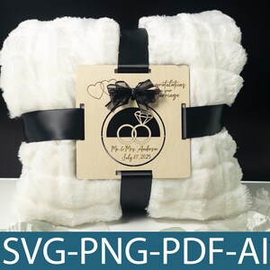 Custom Wedding Tag Elegant Blanket Decoration Personalized Ring Design Wedding Date Keepsake Beautiful Diamond Detail Premium Bridal Gift Wedding Favor Collection Special Memory Charm Perfect Wedding Accessory Romantic Gift Present