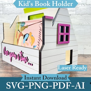 Boekenhouder voor kinderen Huisvormige opslag Leeshoek Decor Kwekerij opslag Lasergesneden bestand houten boekenplank DIY projectorganisatie display
