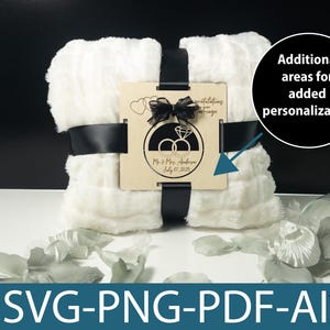 Wedding Gift Collection Custom Blanket Tag Personalized Ring Design Wedding Date Keepsake Beautiful Diamond Detail Premium Bridal Present Special Memory Charm Wedding Favor Accessory Elegant Decoration Piece Perfect Wedding Gift