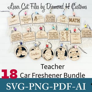 Teacher Car Freshener Mega Bundle SVG Teacher Laser Cut Teacher Laser Gift Laser Cut Teacher Gift Laser Teacher File Teacher Laser Cut Files