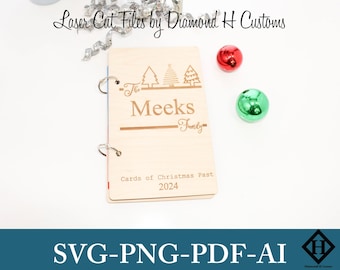 カードホルダー SVG クリスマスカードホルダー レーザーカットファイル クリスマスの過去のカード レーザーファイル パーソナライズされたカードホルダー クリスマスレーザーカットファイル