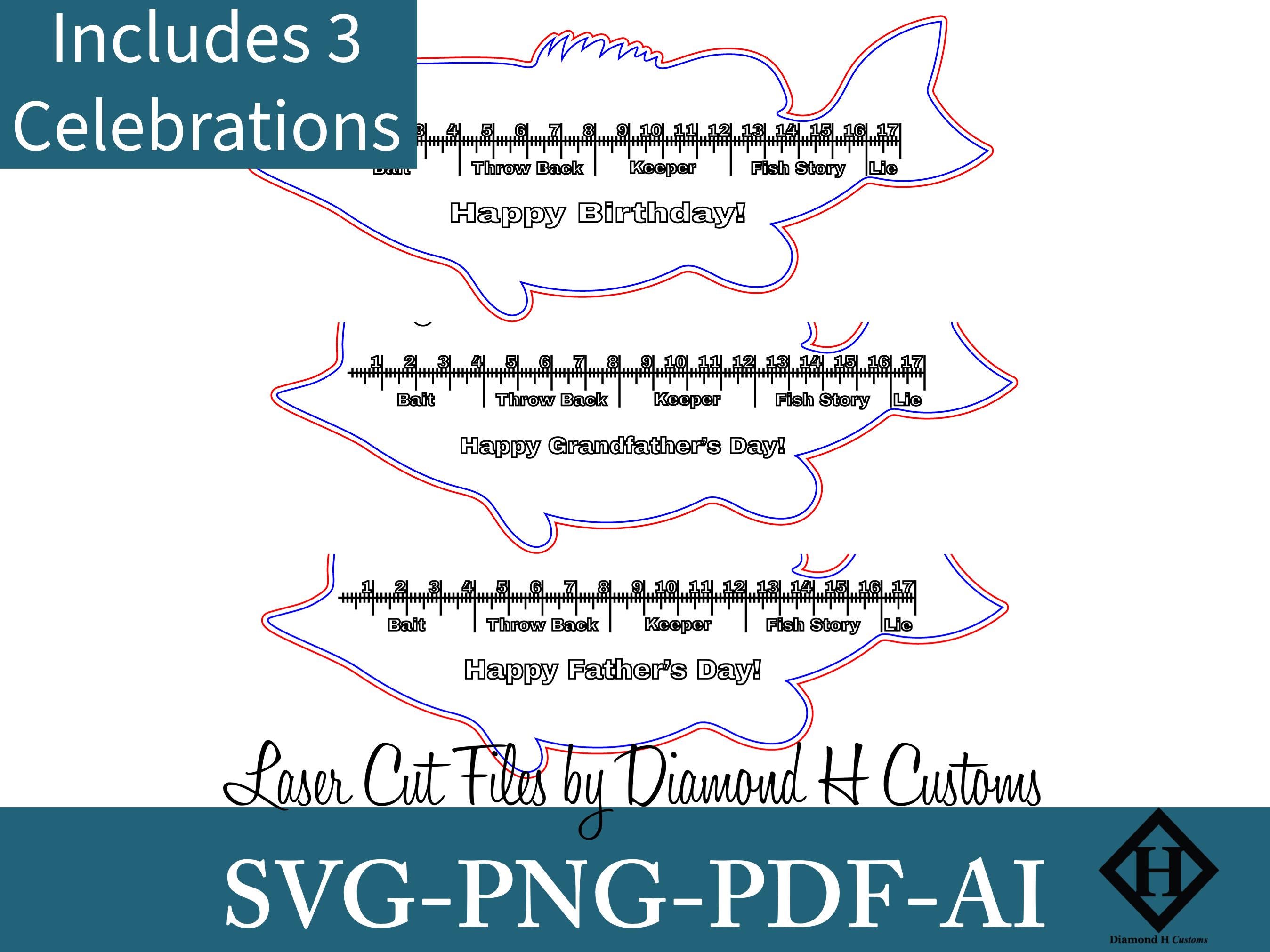 Fish Measure Sign SVG Fish Ruler Gift SVG Fish Measure Sign Svg Laser ...