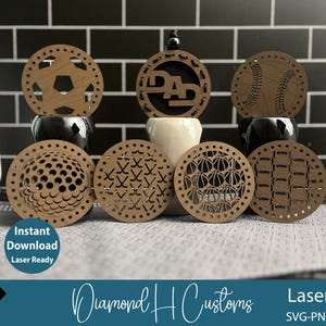 Papa Auto Lufterfrischer Laser geschnitten Datei für Sportliebhaber SVG Geschenk für Papa Laser-Datei Sport Geschenk für ihn Laser geschnitten Datei Vatertag Laser geschnitten Datei