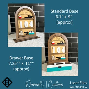 Fishing Enthusiast Gift Digital File Download Wooden Counter Display Fish Caught Tracker Tackle Box Design Gone Fishing Sign Perfect Present Dad Grandfather Fisherman Birthday Gift Father Day Gift Rustic Cabin Decor Wall Art Workshop