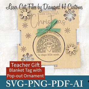 Lehrer Geschenk-Decke-Tag Laser geschnitten-Datei Pop-Out-Verzierung Design Decke Tag Laser Ornament SVG Digital Download Lehrer-Decke Tag SVG