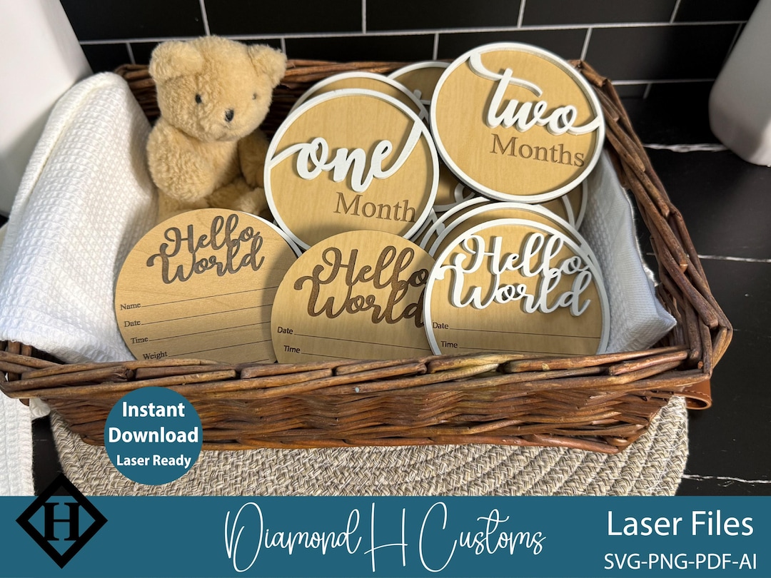 Baby Milestone Laser Files Baby Milestone SVG Baby Milestone Laser Cut ...