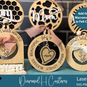 Wooden Car Accessories SVG Laser Cut File For Mom