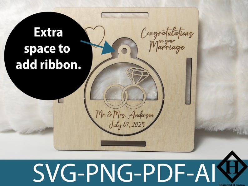 Bridal Keepsake Collection Wedding Blanket Tag Custom Ring Design Personalized Date Detail Diamond Ring Holder Premium Wedding Gift Beautiful Memory Charm Special Wedding Favor Elegant Decoration Piece Perfect Bridal Present Customization
