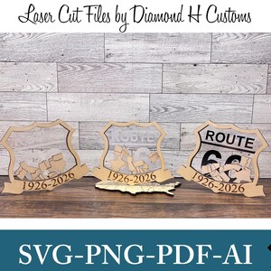 Route 66 Centennial Laser Cut File Route 66 Centennial SVG Route 66 Shaker Ornament Laser Cut File Route 66 Laser Cut Route 66 Shaker  SVG