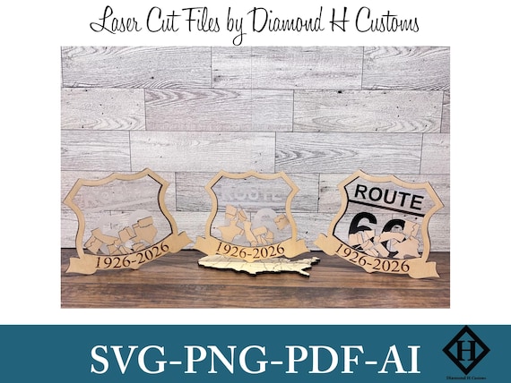 Route 66 Centennial Laser Cut File Route 66 Centennial SVG Route 66 Shaker Ornament Laser Cut File Route 66 Laser Cut Route 66 Shaker  SVG