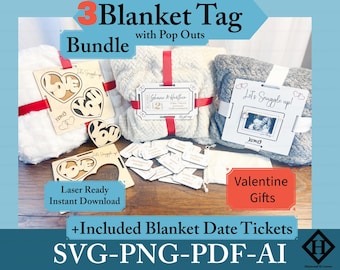 Blanket Tag Laser Cut File Laser Cut Files Anniversary Gift Wooden Tags Template Romantic Gift Digital Couple SVG Template Date Night Design