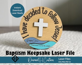 Aimant de fichier découpé au laser de baptême cadeau de baptême modèle Svg croix design souvenir religieux faveur de l'église parrain et marraine téléchargement numérique bricolage