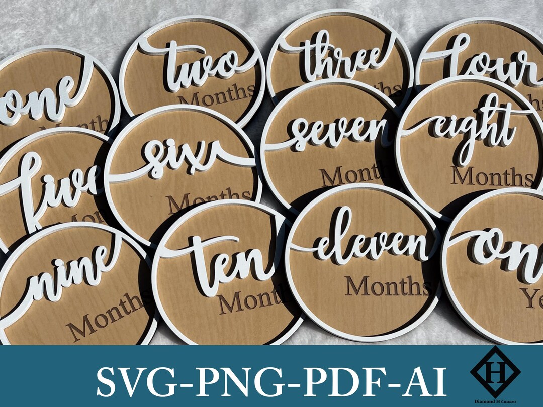 Baby Milestone Laser Files Baby Milestone SVG Baby Milestone Laser Cut ...