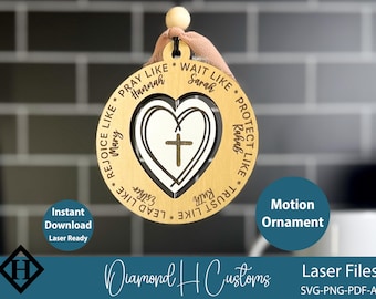 Les femmes de la Bible ornement fichier découpé au laser mouvement chrétien ornement filature ornement religieux SVG laser prêt fichier Noël basé sur la foi