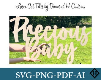Baby Shower Sign Laser Cut File Baby Sign Laser Cut File Name Sign Laser Cut File Nursery Sign SVG Baby Shower Sign  Baby Sign SVG Laser SVG