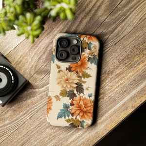 Flower Phone Case, Floral Phone Case, Fall Colors for iPhone 15 14 13 12 11 Pro, Pro Max, Plus, Mini