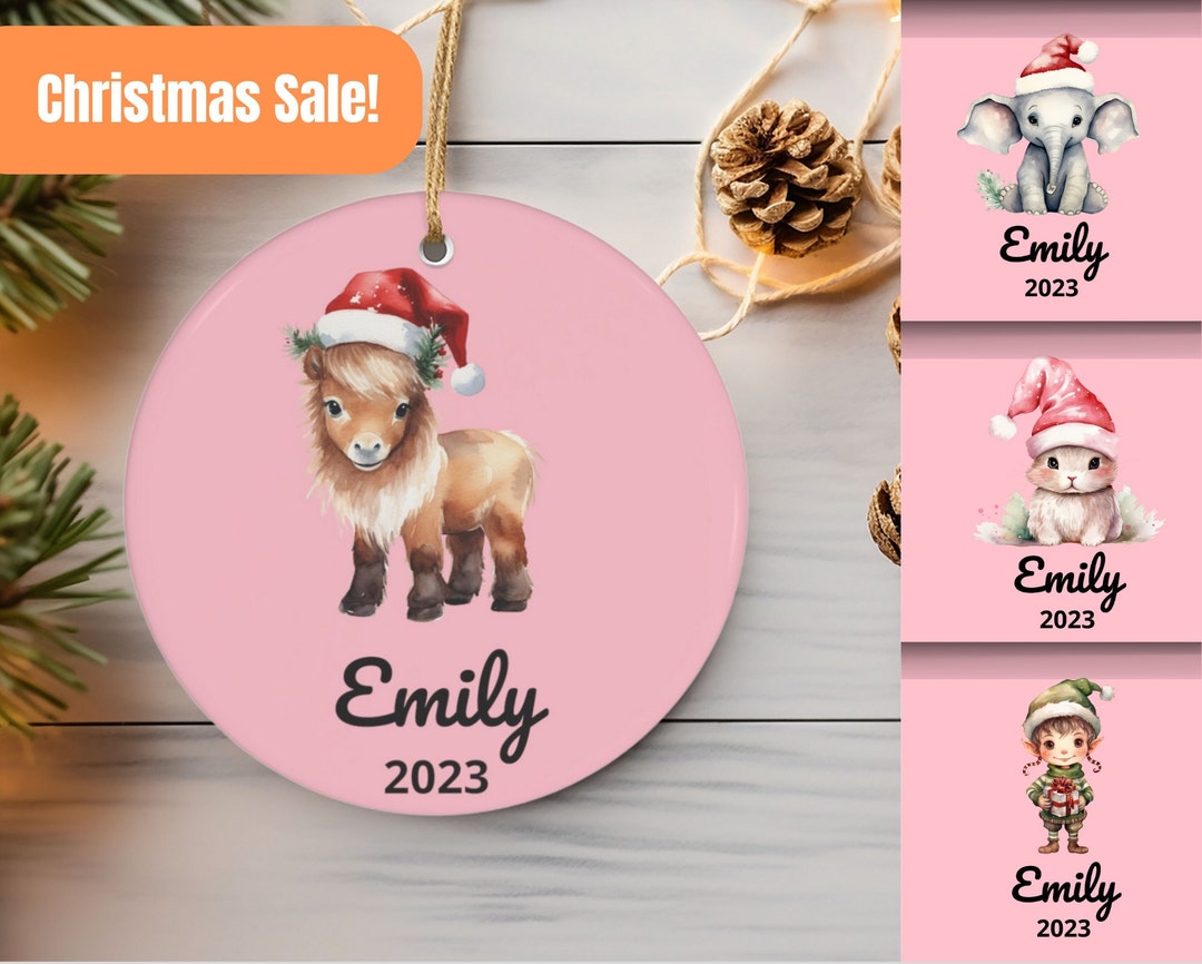 Girls Christmas Ornament Personalized Kids Ornament 2023 Etsy