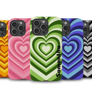 Heart Phone Case, Retro Phone Case iPhone 15 14 13 12 11 Pro, Max, Plus, Mini | Pixel 7, 6, Pro | Samsung 23, 22, 21, 20, Plus, Ultra, FE