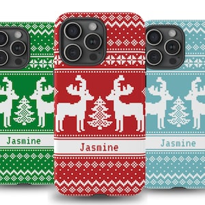 Personalized Christmas Phone Case iPhone 15 14 13 12 11 Pro, Pro Max, Plus, Mini, Pixel 7, 6, 6 Pro, Samsung 23, 22, 21, 20, Plus, Ultra, FE