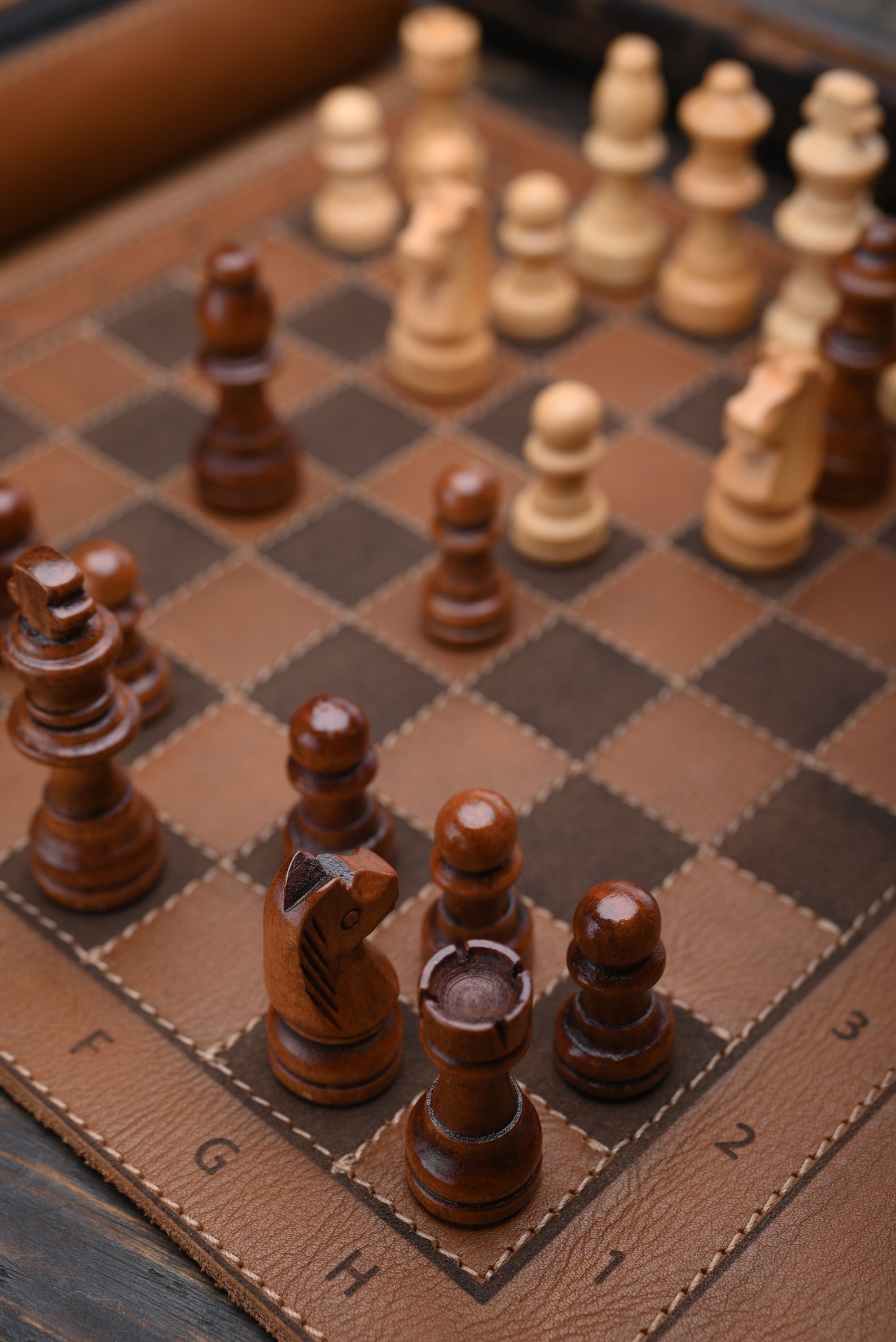 Rustic Chess Roll Travel Chess, Chess, Vintage Chess Set, Leather Chess Roll, Wooden ...