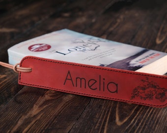 Bookmark, Personalized Leather Bookmark, Personalized with Name or Initials, Leather Bookmark, Gift Ideas, Birthday Gift for Book Lover