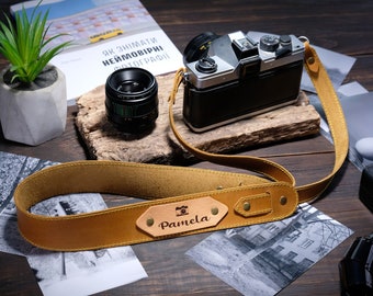 Tracolla in pelle personalizzata per fotocamera