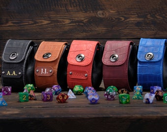 Bolsa de dados de couro personalizada, bolsa de dados, armazenamento de dados, bolsa de dados feita à mão, Dungeons & Dragons