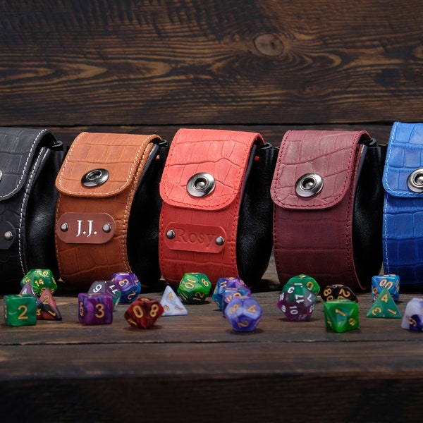 Custom Leather Dice Bag, Dice Pouch, Dice Storage, handmade Dice bag, Dungeons & Dragons