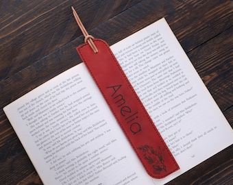Bookmark Handmade, Personalized Leather Bookmark Gift  Engraved , Minimalist Style Bookmark