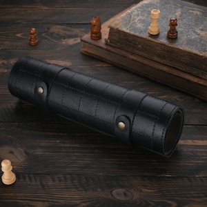 Rollo de ajedrez de cuero de lujo - Juego de ajedrez portátil hecho a mano - Tablero de ajedrez apto para viajes para regalos, ajedrez