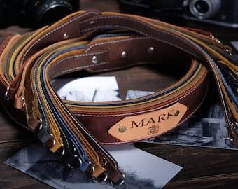 Tracolla in pelle personalizzata per fotocamera, tracolla in pelle personalizzata per fotocamera, regalo di Natale, regalo per fotografo