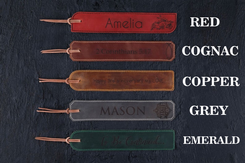 Leather Bookmark - Bespoke , Lovers Gift, Unique Personalized Gift ...